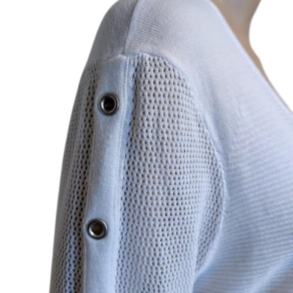 NWT Tribal Sweater Top Grommets Details Chiffon Inserts Size XL - Picture 9 of 10